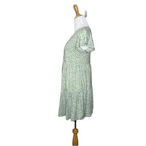 Jessica Simpson Mint Green White Leopard Print Mini Dress Size Large Womens thumbnail 2