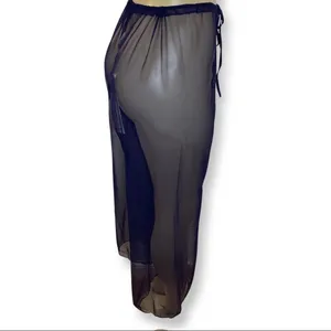 Zuliana Mesh Waist Tie Crop Beach Pants NWT thumbnail 2