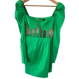 NBD Talulla Bustier Mesh Mini Dress Green Size Small NWT Cutout Corset Party thumbnail 3