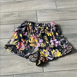 Free People High Waist Floral Shorts - Black, Pink, Yellow thumbnail 4
