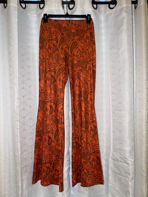 Flare Fitted Pants Orange Size M thumbnail 2