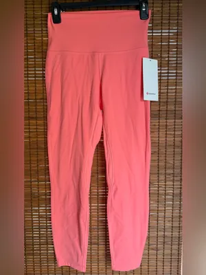 Lululemon Align High-Rise Pant 25” Raspberry Cream Size 6 NWT $98 thumbnail 3