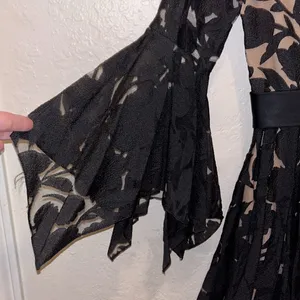 Vintage 1950s Floral Black Lace Wedding Dress Handmade thumbnail 6