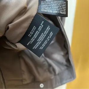 Cole Haan 100% Genuine Lambskin Leather Moto Jacket Lined‎ Biker Taupe Size M thumbnail 13