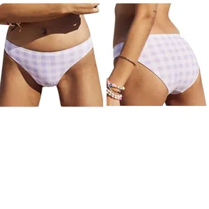 NWT Aerie purple and white gingham bikini bottom size medium women's thumbnail 2