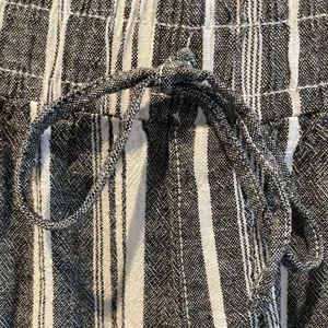 Briggs NY High Waisted Linen‎ Wide Leg Pants Gray & White Striped Women’s Large thumbnail 5