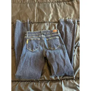 Paige Manhattan Bootcut Jeans Dark Wash Denim Size 26 Made in USA Slim Flare‎ thumbnail 4