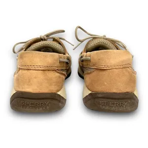 Sperry Top-Sider Intrepid 2 Eye Leather Mesh Linen Tan Beige Loafer Boat Shoes 7 thumbnail 9