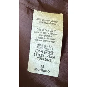 Karee Cropped Blazer Jacket M Brown Print Fitted Button Front Size M thumbnail 9