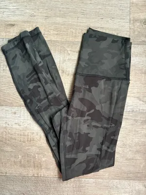 Lululemon Align Pant II Sz4 High Rise Leggings 25" Green Camo Yoga Pants In Sz 4 thumbnail 2