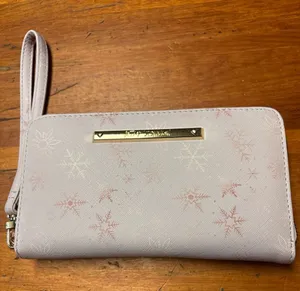 Betsey Johnson Pale Pink Snowflake Wristlet Clutch thumbnail 1