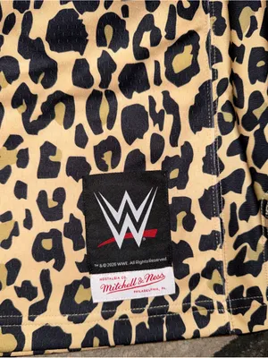 WWE Mitchell & Ness WrestleMania Vegas Leopard Print Jersey - Tan & Black thumbnail 2