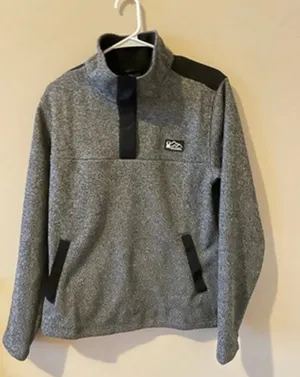 Spyder Sweater Sweatshirt Jacket 1/4 Snap Grey Black Men’s Small NEW NWT thumbnail 1
