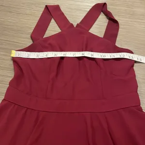 Lulu’s Forevermore‎ Burgundy Skater Strappy Mini Dress Size S thumbnail 11