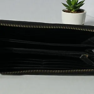 Fossil Black Leather Zip Around Continental‎ Wallet Organizer thumbnail 8