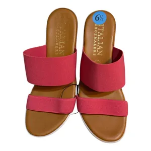 Italian Shoemakers Pink Double Strap Wedge Slide Sandals NWOB Women's 6.5 thumbnail 7