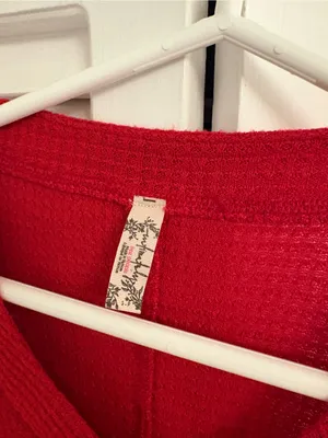 Free People Going Places Cardi Cherry Crush Red Size Small thumbnail 4