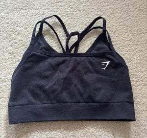Gymshark Black Strappy Low-Impact Sports Bra thumbnail 1