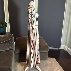 Women’s Long Sleeve Printed Casual Maxi Dress with Pleated Skirt Size M thumbnail 6