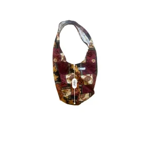 Local Design Hawaiian Multicolor Patchwork Hobo Shoulder Bag Embroidered Pockets thumbnail 7