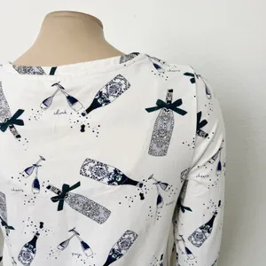 [Soma] White Cheers Champagne Cool Nights Jersey Scoop Neck Sleepshirt Size XS thumbnail 8