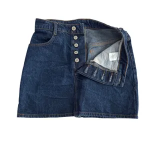 John Galt Brandy‎ Melville Dark Wash Denim Mini Skirt Button Fly Size Medium thumbnail 3