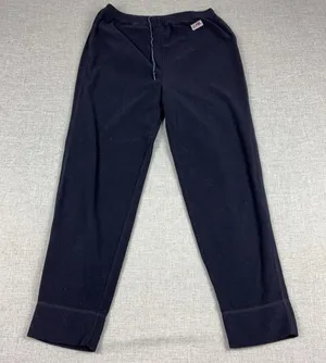 Vintage Lauren Ralph Lauren Pants Womens M Black Fleece Sweatpants Zip Pocket thumbnail 1