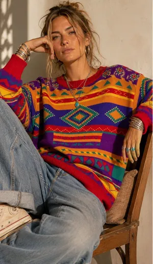 Vintage Meister Retro Southwestern Sweater Size Large thumbnail 1
