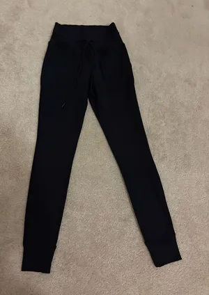 Avalanche Jogger Leggings Black Pockets Drawstring Waist thumbnail 1
