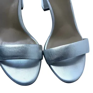 Naturalizer Vera Silver Leather Block Heel Sandals Sz 6 Gala Wedding Guest Comfy thumbnail 6