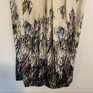 BCBGMAXAZRIA Women's Size XS Halter Sun Dress‎ Cream Blue Floral Surplice Neck thumbnail 6