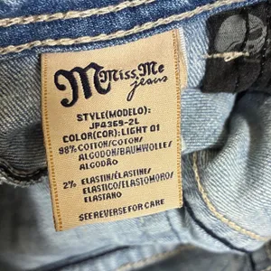 Miss Me JP4369-2L Womens 30 Light Wash Distressed Fleur De Lis Bootcut Jeans thumbnail 4