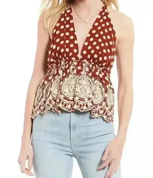 Free People Womens Tops Free People Lunch Date Halter Top Size XS thumbnail 1