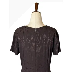 Laura Ashley Vintage 90s Dress Women 8 Brown Floral Jacquard Maxi Cottagecore thumbnail 5