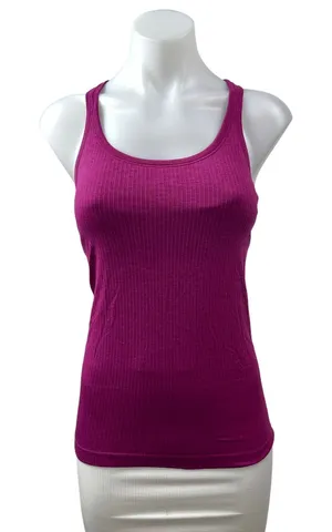 Lululemon Womens Pink Purple Ribbed Knit Racerback Yoga Athletic Tank Top Size 6 thumbnail 1