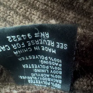 Y2K Ribbed Quilted Full Zip Jacket‎ Stand Collar Chocolate Brown Rachel Green L thumbnail 7