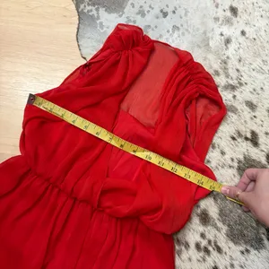 ALICE + OLIVIA Red Silk Mini Dress Size XS‎ thumbnail 8