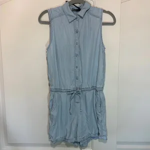 Prana Weekend Escape Romper‎ Women's Vintage Blue Tencel Lyocell Chambray Small thumbnail 2