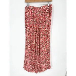 Ann Taylor LOFT Floral Wide Leg Pull On Pant Women's Rayon Small Resort Beach‎ thumbnail 3