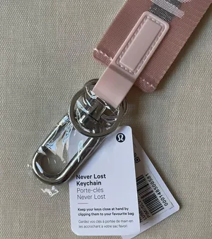 Lululemon Never Lost Keychain Wordmark - Pink Moist/Silver thumbnail 2