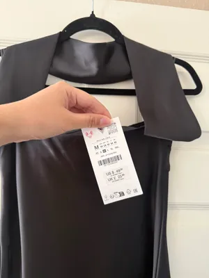 BNWT Zara Black Satin Effect Scarf Dress thumbnail 14