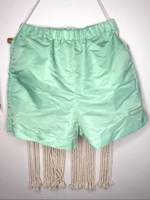 NWT Sporty & Rich Good Health Nylon Shorts Thyme/White Size Small thumbnail 4