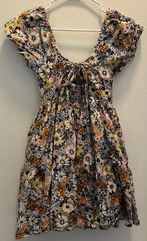 American Eagle Floral Button-Front Mini Dress thumbnail 3