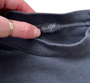 John Galt dark grey / washed black "club inferno" long sleeve crop top 🔥 thumbnail 3