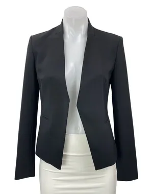 Theory Lanai Women's Black Long Sleeves Open Front Blazer Coat Jacket Size 00 thumbnail 1