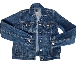 GAP‎ Denim Jacket Womens XS Dark Indigo Blue Cotton Trucker Jean Jacket 1186 thumbnail 1