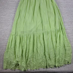Scotch & Soda Tiered Maxi Dress Womens M Green Deep V Neck Cross Back thumbnail 10