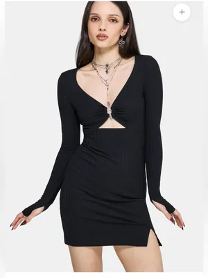 Disturbia Eastwick Gothic Cut Out Bodycon Mini Dress Size 6 NWT thumbnail 2