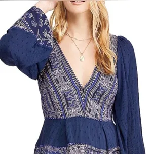 Free People My Love Mini Indigo Dress Size Small thumbnail 3