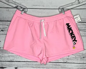 Disney NWT Size 3XL (21) Pink - Mickey Mouse Elastic Waistband Lounge Shorts thumbnail 1